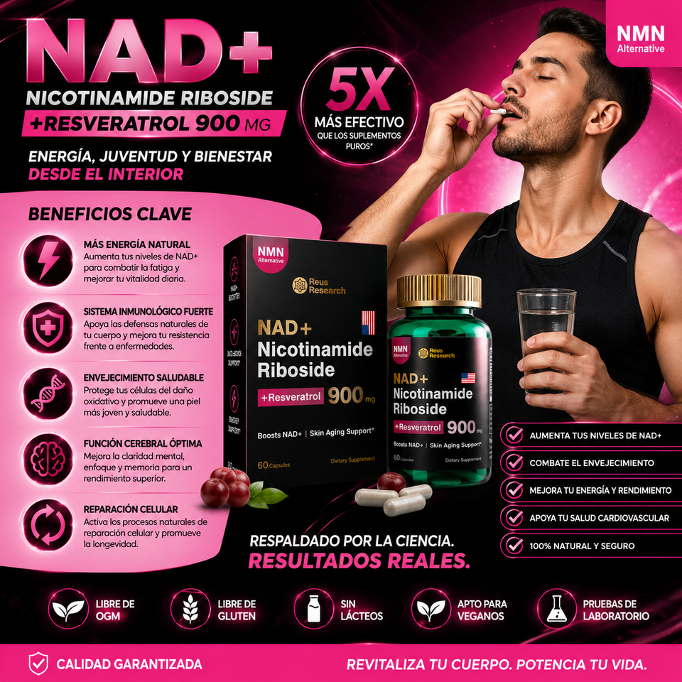 NAD+ Nicotinamide Riboside + Resveratrol 900MG