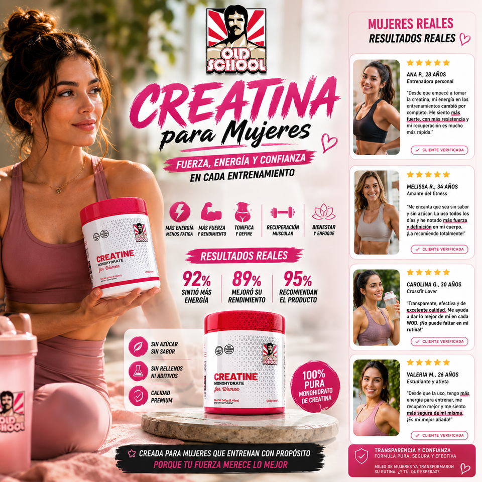 🔥 CREATINA PARA MUJERES™ | MÁS ENERGÍA. MÁS FUERZA. MÁS TÚ
