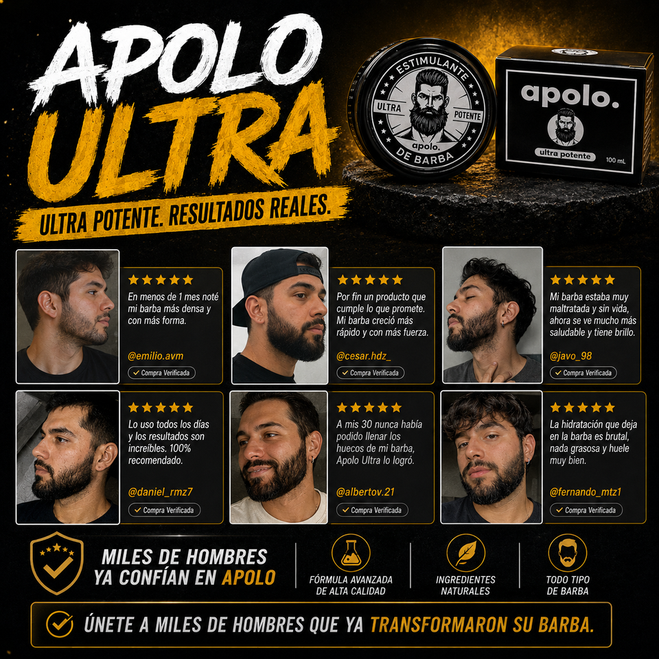 Apolo Ultra™ | Crecimiento y Fortalecimiento de Barba + Delivery gratis