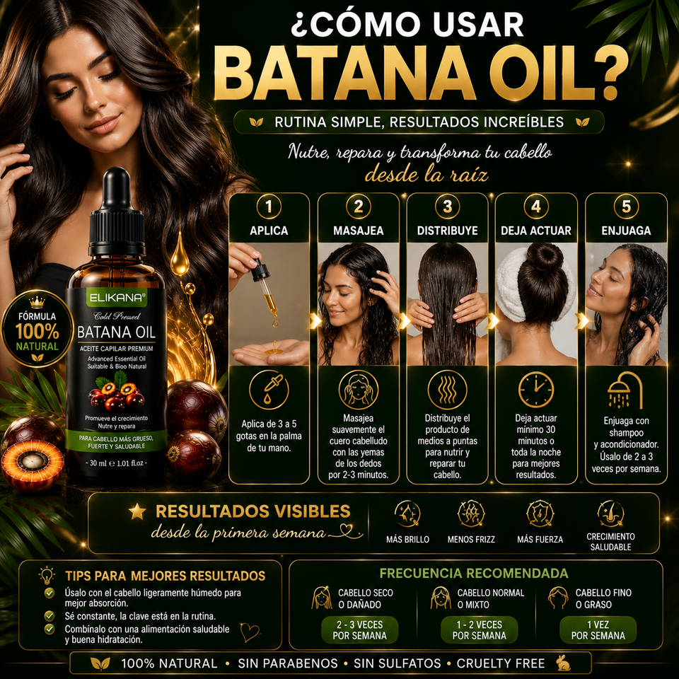 ✨ Recupera un Cabello Más Fuerte, Brillante y Hermoso Desde la Primera Semana - Batana Oil ELIKANA™