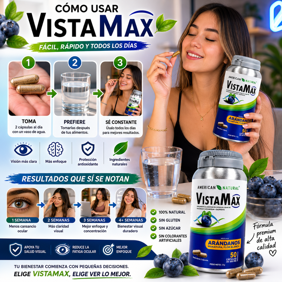 👁️ VistaMax Premium – Claridad Visual y Bienestar Natural en Cada Cápsula
